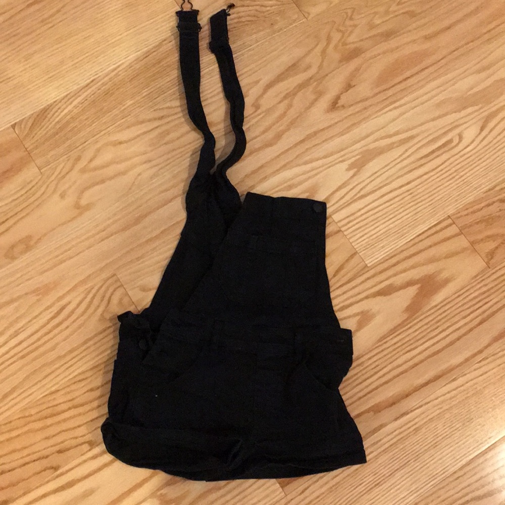 black jean overalls